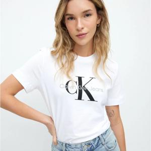 Polera Manga Corta Logo Ck Blanca Calvin Klein
