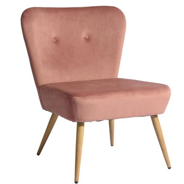 Sitial Lounge Acolchado De Terciopelo Rosa Novahus