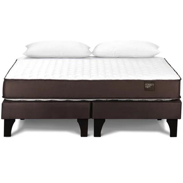 Cama Europea 2 Plazas Ergo T Rosen, Base Dividida + Almohadas Light