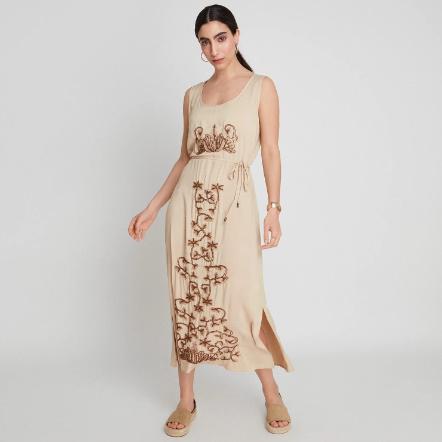 Vestido Sin Mangas Con Bordado Lorenzo Di Pontti