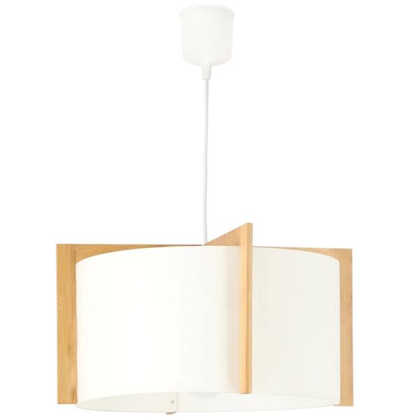 Lámpara Techo Tela Madera 40x21 Cm Casaideas