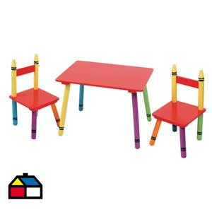 Set Mesa + 2 Sillas Multicolor Just Home Collection