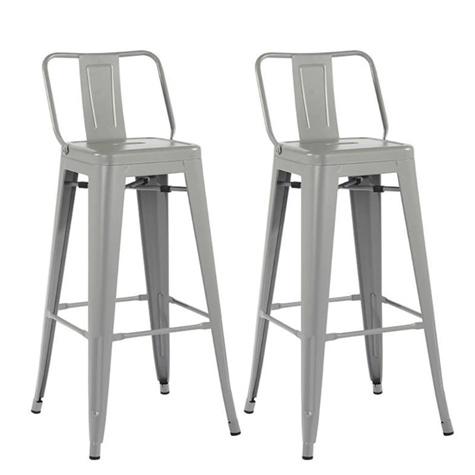 Pack De 2 Sillas Bar Chair Gris Tolix