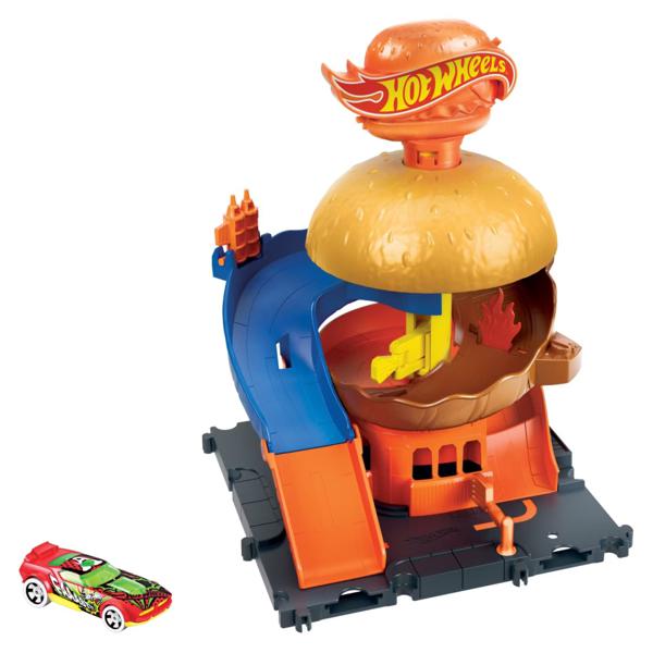 Pista De Auto Tienda De Hamburguesas Hot Wheels