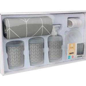 Cortina Baño + Accesorios Zigzag Cotidiana