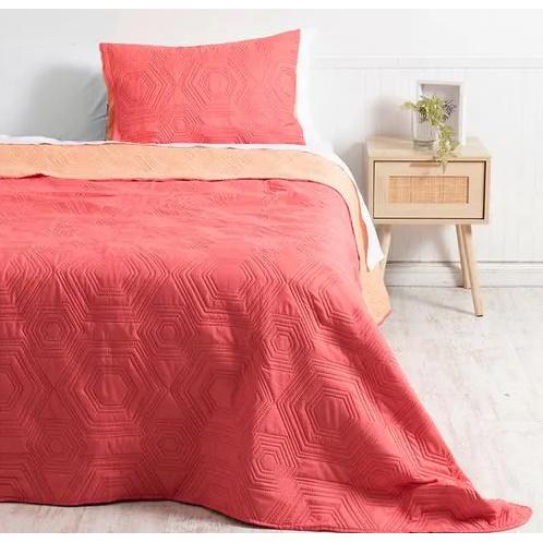 Quilt Reversible 1.5 Plazas Coral Mashini