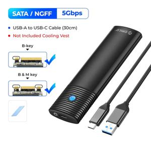 ORICO Carcasa SSD SATA USB 3.2 Gen 2 NVMe, con Cable