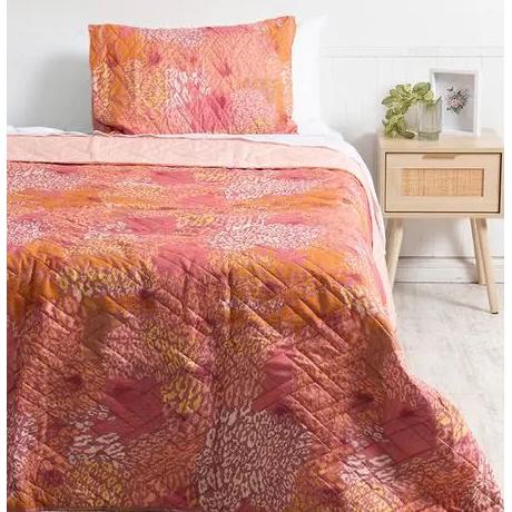 Quilt Reversible 1.5 Plazas Indo Diseño Mashini