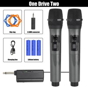 Pack 2 Micrófonos Inalámbricos, Con Bateria Recargable, Para Karaoke