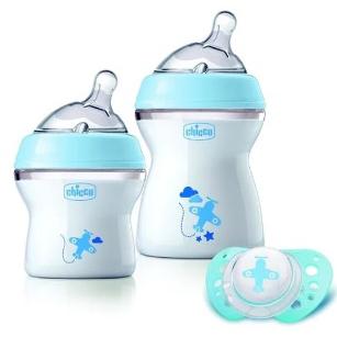 Set De 2 Mamaderas + 1 Chupete Natural Feelinng Niño Chicco