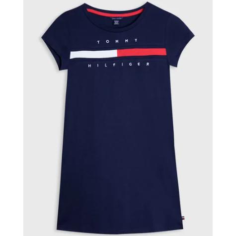 Vestido Midi Flag Logo Azul Tommy Hilfiger
