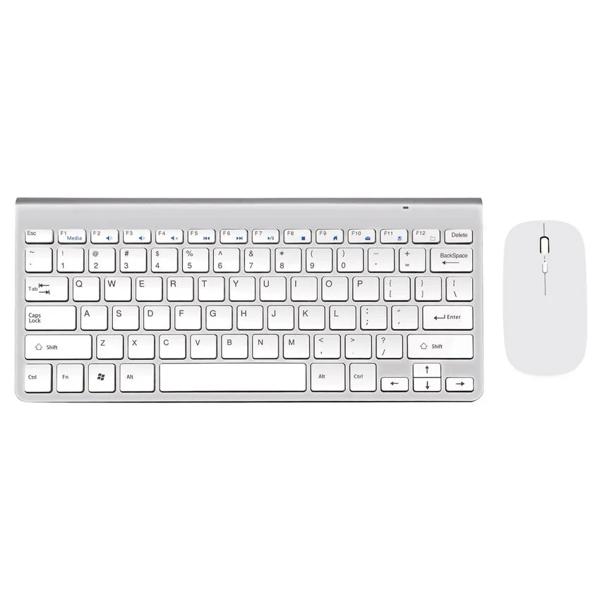 Kit Teclado y Mouse Inalámbrico Blanco Levo