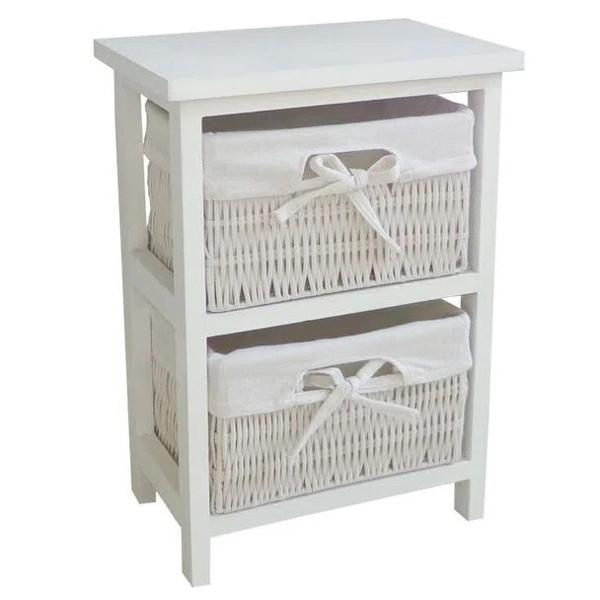 Mueble Organizador 2 Canastos Blanco Cotidiana