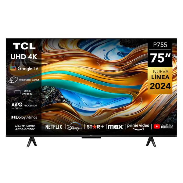 LED Smart TV 75" UHD 4K 75P755 Google TV, Linea 2024, TCL