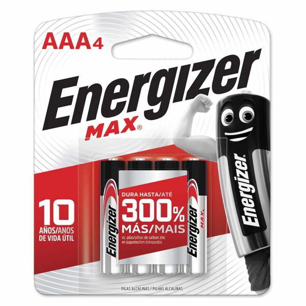 Pilas Alcalinas AAA, 4 Unidades Energizer