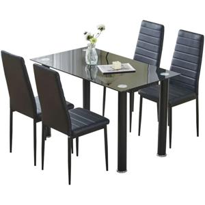 Comedor Bruno 4 Sillas Negro M+Design