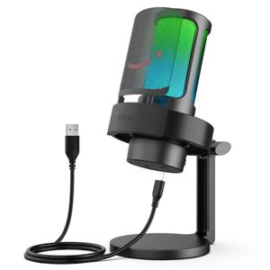 Microfono Gamer FIFINE, n Ps4/Ps5-Windows-Mac, Aluminio, luces RGB
