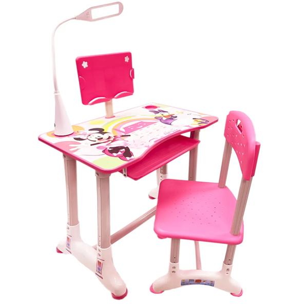 Set Escritorio Infantil Ajustable Con Soporte Para Tablet, Silla Y Lampara Led