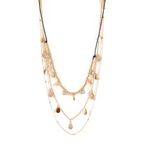 Collar Hippie Chic Triple Dorado Amphora
