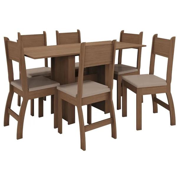 Comedor 6 Sillas Lipus Carvalho Savana Home Mobili