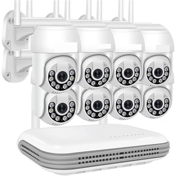 Kit 8 Cámaras De Seguridad Inalámbrico Exterior Full HD 4K