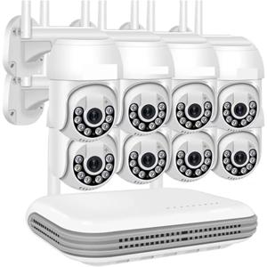 Kit 8 Cámaras De Seguridad Inalámbrico Exterior Full HD 4K