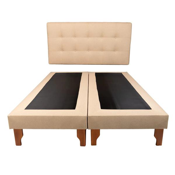 Cama Dos Plazas Lino Beige Valestrini