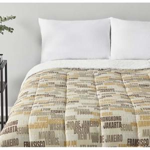 Plumon Sherpa Letras Taupe 2 Pl Ripley Home