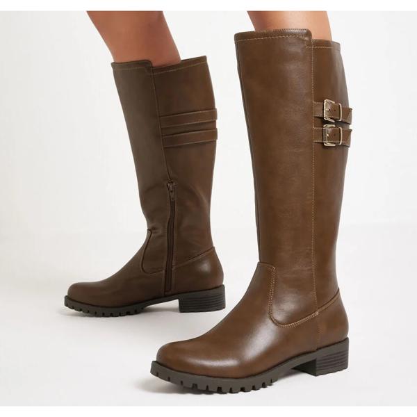 Bota Alta Con Hebillas Metálicas Mujer Marittimo