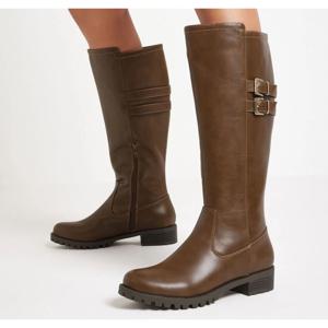 Bota Alta Con Hebillas Metálicas Mujer Marittimo