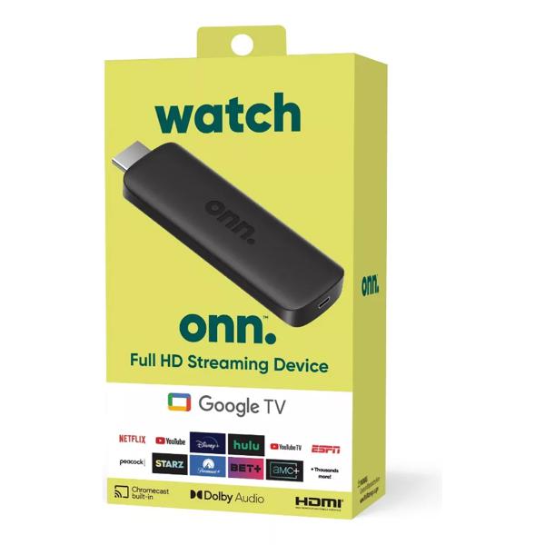 Onn Google Tv Full Hd Streaming Device 2023 Con Control Remoto De Voz