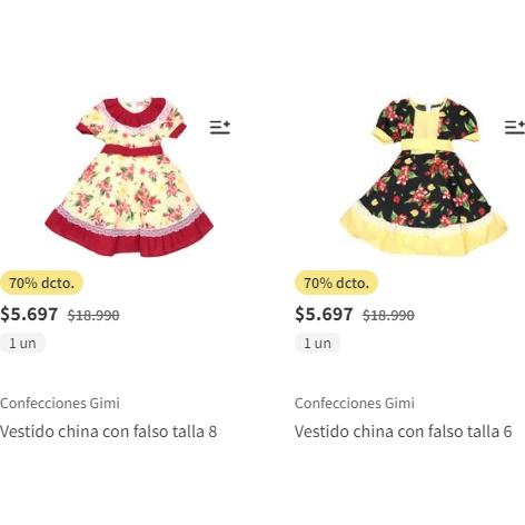 Vestido China Con Falso Tallas 4, 6 Y 8