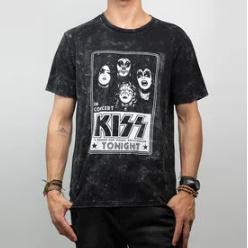 Polera Hombre In Concert Gris Oscuro Kiss