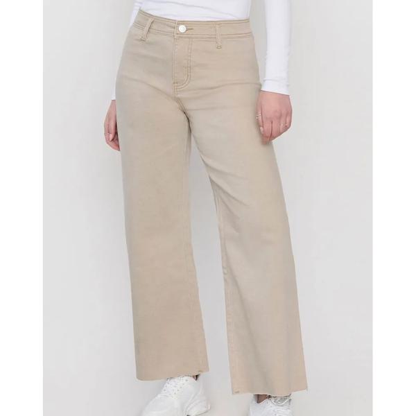 Jeans Mujer Wide Leg Beige Corona