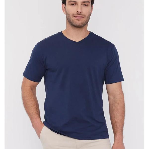 Polera Hombre V-Neck Navy Lisa