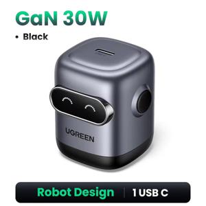 Ugreen Cargador Rápido 30W Robot GaN, para iPhone, Macbook, Android, Tablet