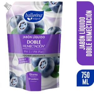 Jabón Líquido Doble Humectación Yoghurt Arándanos, 750 Ml Ballerina