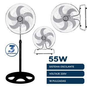 Ventilador 3 En 1 55w 18" Oscilante 3 Velocidades