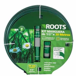 Kit Manguera 1/2'' 20 Metros Verde Roots