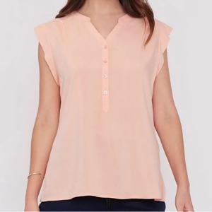 Blusa Mujer Sin Mangas Botones Naranjo Tallas S, 2XL Y 3XL Corona