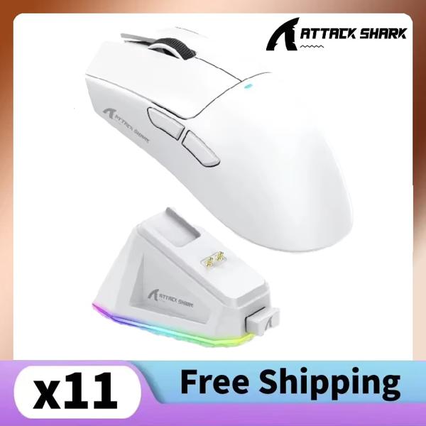 Mouse Attack Shark X11 PAW3311 Bluetooth, Conectividad Triple