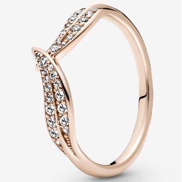 Anillo Hojas Relucientes Recubrimiento En Oro Rosa De 14k Pandora