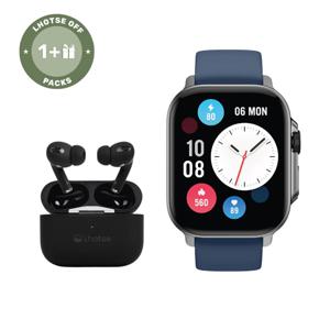 Pack Smartwatch Connect S03 Blue + Audífono RM7 Black Lhotse