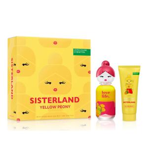 Set Perfume Sisterland Yellow Peony EDT Mujer 80 Ml + Loción Corporal 75 Ml Benetton