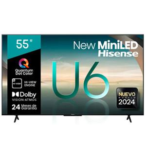 Oferta Voladora Mini LED 55" Hisense 55U6N Smart TV 4K UHD