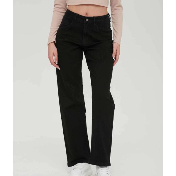 Jeans Mujer Wide Leg Wide Leg Negro