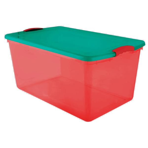 Caja Organizadora 61 Litros Navidad Rojo Verde Wenco