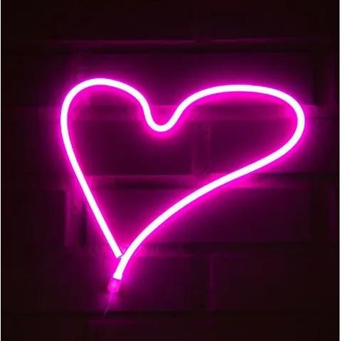 Letrero Estilo Neon Corazon Usb/30x30cm