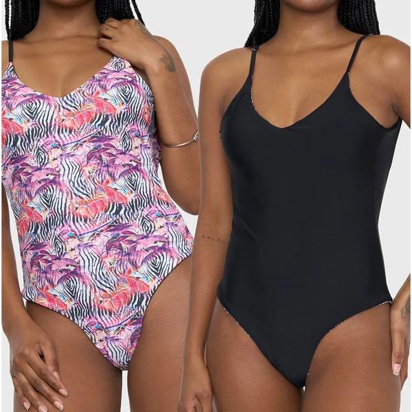 Traje De Baño Mujer Reversible Talla S Zebra
