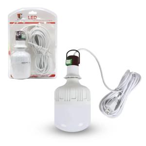 Set Ampolleta Led 20W + Soquete con Interruptor Enchufe